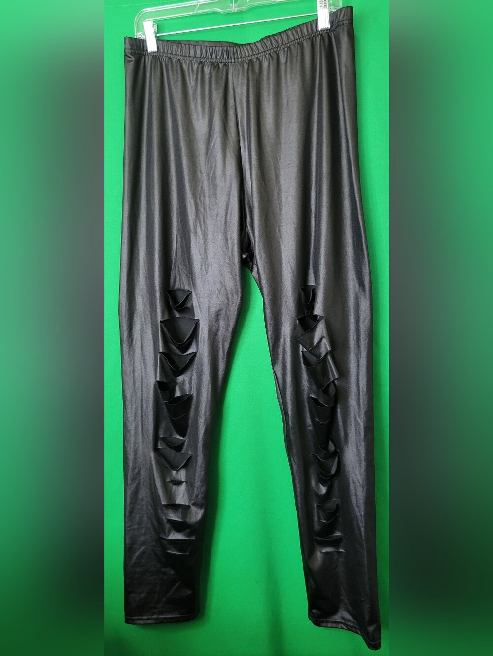 New Boohoo Black Faux Leather Ripped Pants Plus Size 20 18 XL